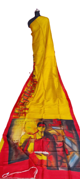 Bishnupuri Silk Hand Painting Saree PLASH